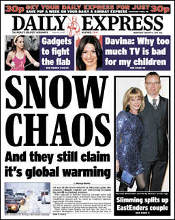 Daily Express front page, 6 Jan 2010