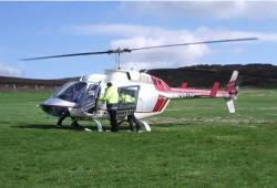 Helicopter at the Grouse Inn above Glossop